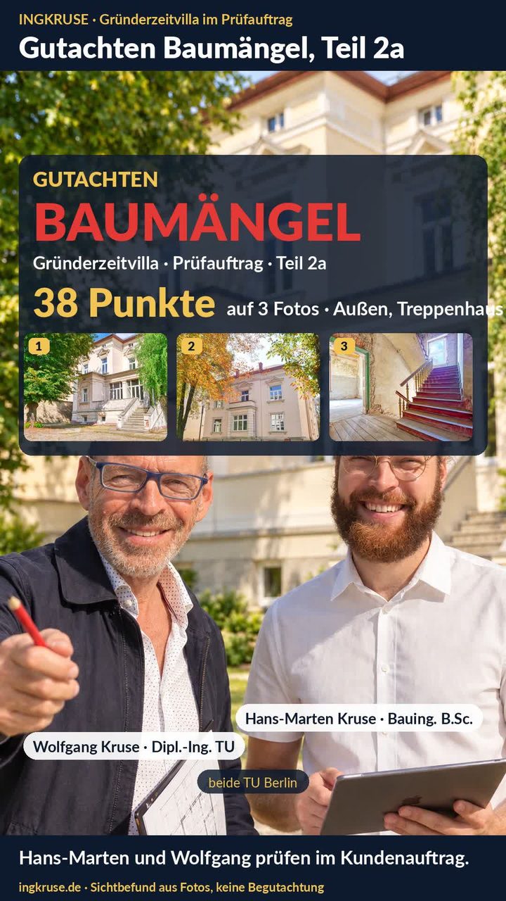 Titelkarte Reel Gutachten Baumängel Teil 2a, 38 Punkte